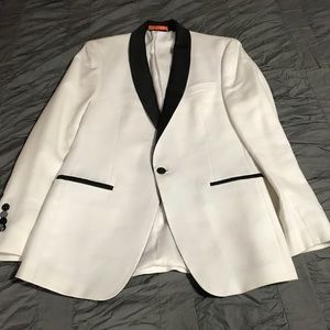 White and black suit jacket